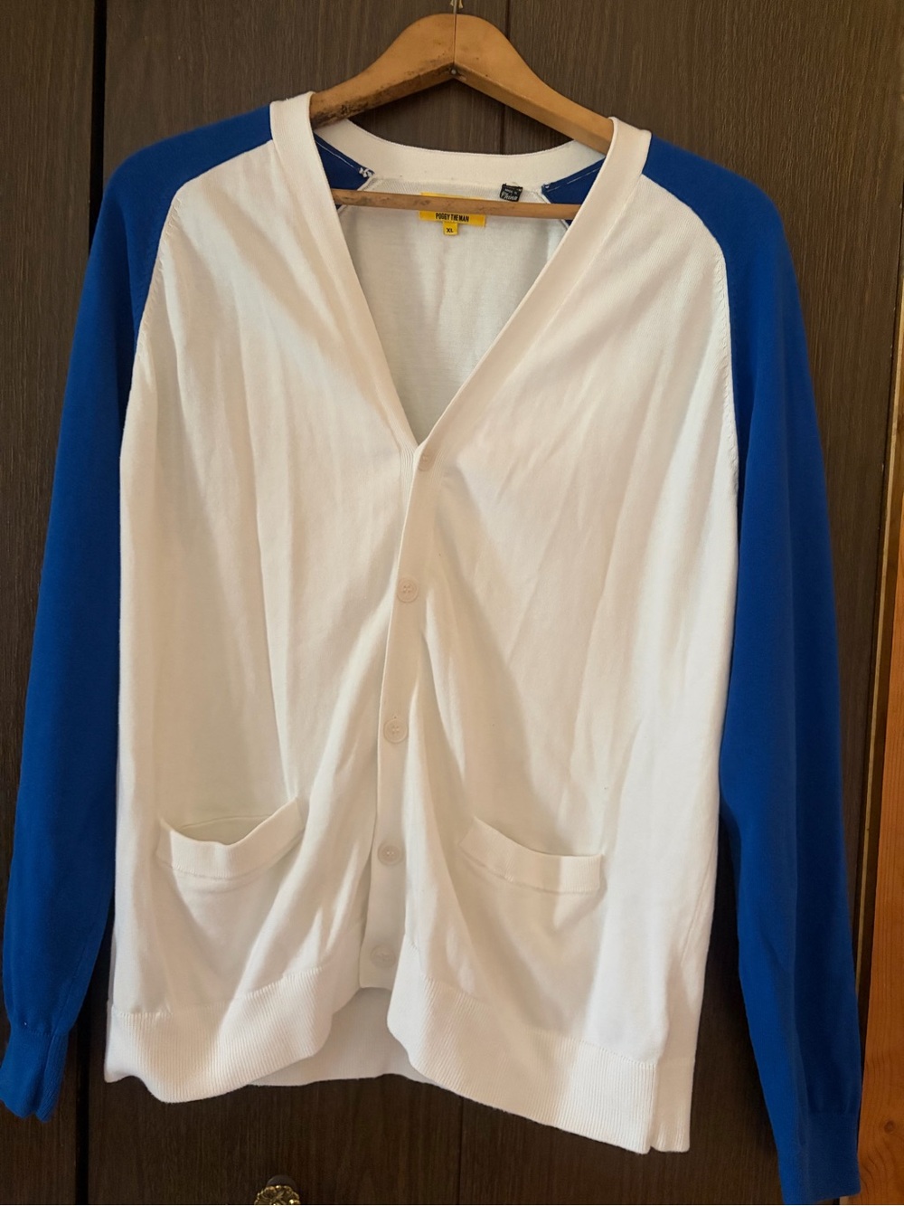 Men's Five Four Star Poggy The Man Button-up V-Neck Cardigan Sweater 100% Cotton